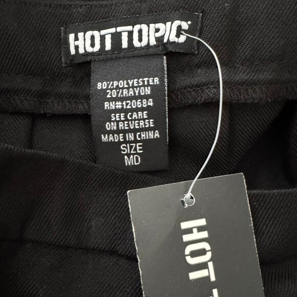 Hot Topic Black Pleated Mini Tennis Skirt with grosgrain ribbon trim NWT - Med - Picture 4 of 6